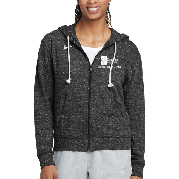 Nike - Women's Gym Vintage Full-Zip Hoodie - Embroidered Logo Nike - Women's Gym Vintage Full-Zip Hoodie - Embroidered Logo Thumbnail