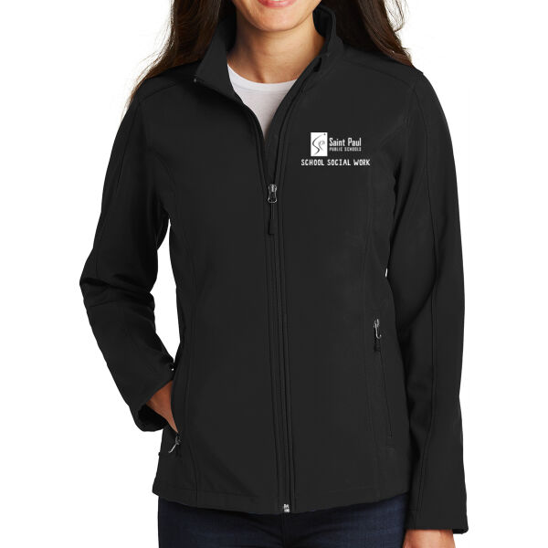 **CLOSEOUT ITEM** Ladies Core Soft Shell Jacket - Embroidered Logo Thumbnail